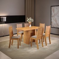 Mesa de Jantar 6 Lugares Carmem Mel/Perola - Viero Móveis