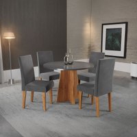 Mesa de Jantar 4 Lugares Criative Mel/Cinza/Grafite - Viero Móveis