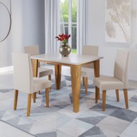 Mesa de Jantar 4 Lugares Latina Mel/Blonde/Linho Bronze - Viero Móveis