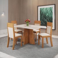 Mesa de Jantar 4 Lugares Vivere Mel/Blonde/Bronze - Viero Móveis