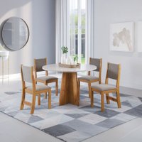Mesa de Jantar 4 Lugares Província Mel/Blonde/Perola - Viero Móveis