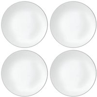 Jogo 4 Pratos Rasos de Jantar 27cm Porcelana Branca Legacy S