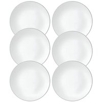 Jogo 6 Pratos Rasos 27cm Porcelana Branca Legacy Silver L He