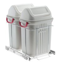 Lixeira Dupla Deslizante Slim Schmitt 19L Inox com Alças Tam