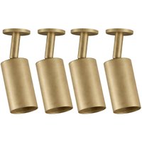 Jogo 4 Spots 4w Direcionáveis Luminárias Teto Dourado Sobrep