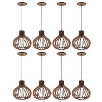 Kit 8 Pendentes Luminárias Decorativa Balao 25cm Mdf Tiffany
