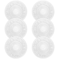 Jogo 6 Mini Pratos 14cm Vidro Angel Lyor Pratinhos Pequenos
