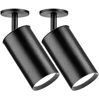 Kit 2 Spots Redondos Sobrepor Preto Luminárias Teto Internas