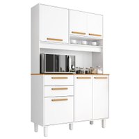 Kit Cozinha 6 Portas 2 Gavetas 120 cm Prisma Branco Absoluto ZANZ
