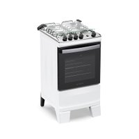 Fogão 4 Bocas Atlas Agile Up com Mesa de Inox a Gás Bivolt - Branco