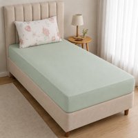 Jogo de Cama Solteiro Sensação 2 pçs Malha 100% Poliéster 88x188x30cm Bene Casa Verde