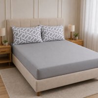 Jogo de Cama Casal Sensação 3 pçs Malha 100% Poliéster 138x188x30cm Bene Casa Cinza