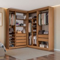 Closet Casal Modulado Andorra 6 Gavetas 11 Prateleiras Freijó/Branco - Pnr Móveis