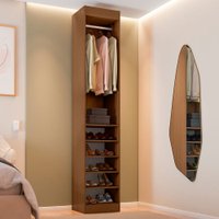 Closet Solteiro Modulado Andorra 5 Prateleiras Freijó/Branco - Pnr Móveis