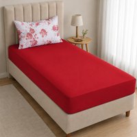 Jogo de Cama Solteiro Sensação 2 pçs Malha 100% Poliéster 88x188x30cm Bene Casa Vermelho