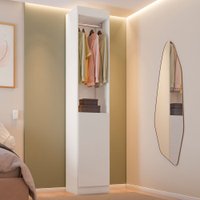 Guarda-Roupa Solteiro Andorra 1 Porta 5 Prateleiras Branco - Pnr Móveis