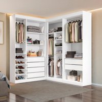 Closet Casal Modulado Andorra 6 Gavetas 11 Prateleiras Branco - Pnr Móveis