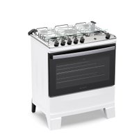 Fogão 5 Bocas Atlas Agile Up com Mesa de Inox A Gás Bivolt - Branco