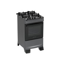 Fogão 4 Bocas Atlas Mônaco Top Glass Mesa de Vidro Bivolt - Titanium