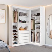 Closet Casal Modulado Andorra 4 Gavetas 12 Prateleiras Branco - Pnr Móveis