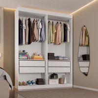 Closet Casal Andorra 4 Gavetas 2 Prateleiras Branco - Pnr Móveis