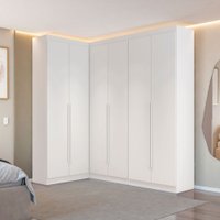Guarda-Roupa Casal Modulado Andorra 6 Portas 6 Gavetas Branco - Pnr Móveis