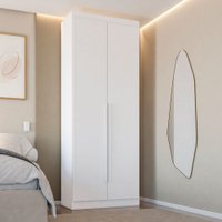 Guarda-Roupa Solteiro Andorra 2 Portas 2 Gavetas Branco - Pnr Móveis