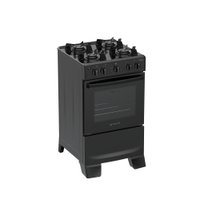 Fogão 4 Bocas Atlas Mônaco Lustro com Mesa de Aço Bivolt - Preto