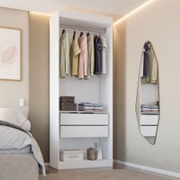 Closet Solteiro Andorra 2 Gavetas Branco - Pnr Móveis
