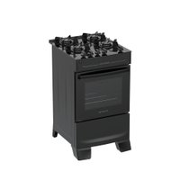 Fogão 4 Bocas Atlas Mônaco Top Glass Mesa de Vidro Preto Bivolt