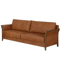 Sofa 2 Lugares Ambar 165 cm Braços Pes Em Madeira Courino TCS 727 MOLL