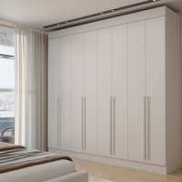 Guarda-Roupa Casal Porto 8 Portas 4 Gavetas 100% Mdf Branco - Panorama Móveis