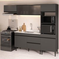 Armário de Cozinha Modulada Completa com Pia 251,5cm Milano Multimóveis MCR2395