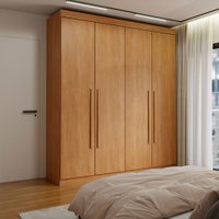 Guarda-Roupa Solteiro Medelín 4 Portas 3 Gavetas Cinamomo - Panorama Móveis