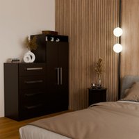 Cômoda Madrid 2 Portas 4 Gavetas Preto Fosco - Panorama Móveis