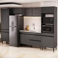 Armário de Cozinha Modulada Completa com Pia 313cm Milano Multimóveis MCR2394