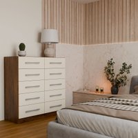 Cômoda Berlim 10 Gavetas Naturale/Off White - Panorama Móveis