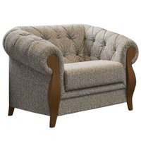 Poltrona Decorativa Capitone Milano Pes Madeira Boucle TCE 1018 MOLL