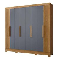 Guarda Roupas Casal Ripado 8 Portas 4 Gavetas Diamante Moval Freijo Cin