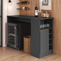 Bancada Balcão/Mesa Ilha de Cozinha Gourmet com Adega e 1 Porta 140cm Atenas Fidelitá Chumbo