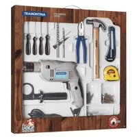 Kit Ferramentas Tramontina 100 Peças com Furadeira 500W 127V
