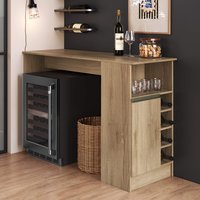 Bancada Balcão/Mesa Ilha de Cozinha Gourmet com Adega e 1 Porta 140cm Atenas Fidelitá Castani