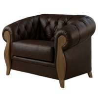 Poltrona Decorativa Capitone Milano Pes Madeira Courino TCS 721 MOLL
