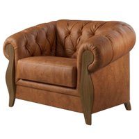 Poltrona Decorativa Capitone Milano Pes Madeira Courino TCS 727 MOLL