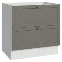 Balcão de Cozinha 80 cm 2 Gavetas (Sem Tampo) Branco/Cinza Vik Madesa