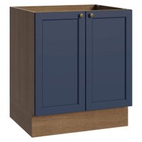 Balcão de Cozinha 70 cm 2 Portas (Sem Tampo) Rustic/Azul Vik Madesa