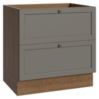Balcão de Cozinha 80 cm 2 Gavetas (Sem Tampo) Rustic/Cinza Vik Madesa