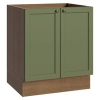 Balcão de Cozinha 70 cm 2 Portas (Sem Tampo) Rustic/Verde Vik Madesa