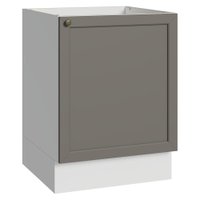 Balcão de Cozinha 60 cm 1 Porta (Sem Tampo) Branco/Cinza Vik Madesa
