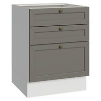 Balcão de Cozinha 60 cm 3 Gavetas (Sem Tampo) Branco/Cinza Vik Madesa